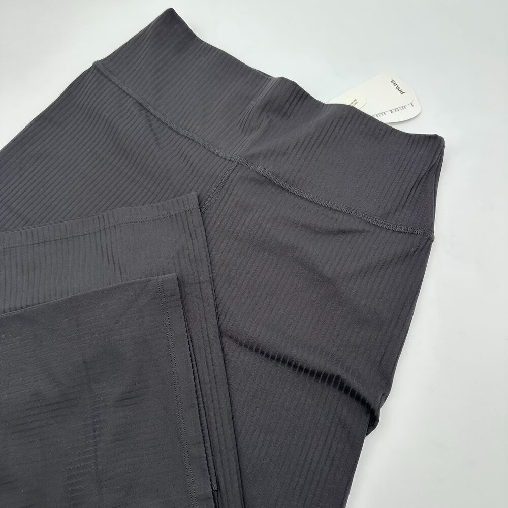 prAna Women's Luxara™ Rib Flare Leg Crop High Rise Legging, Size‎ Medium, Black